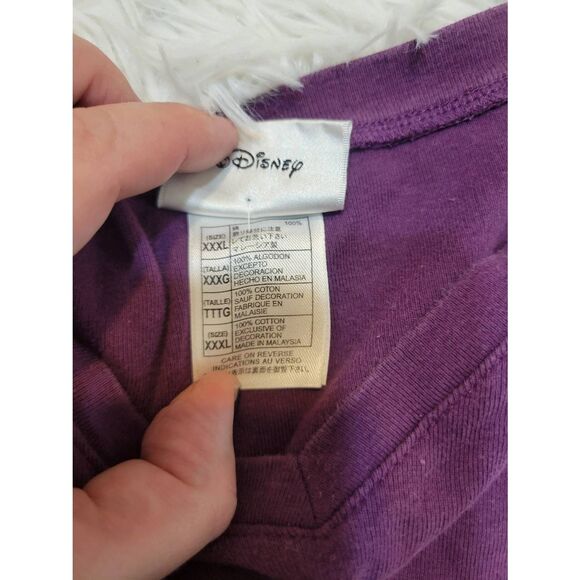 Walt Disney World Vintage Sz XXXL Embroidered Cotton Tee in Purple - Picture 6 of 6